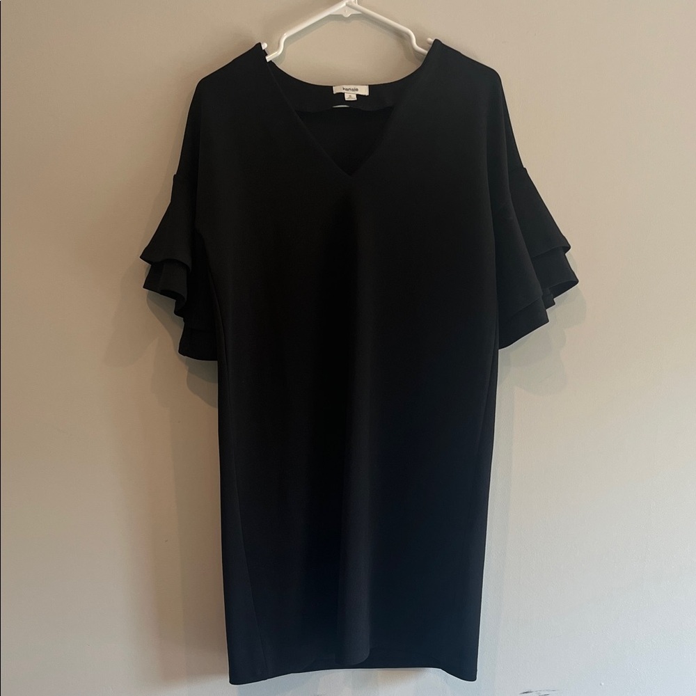 Kensie Black Dress with Ruffle Sleeves